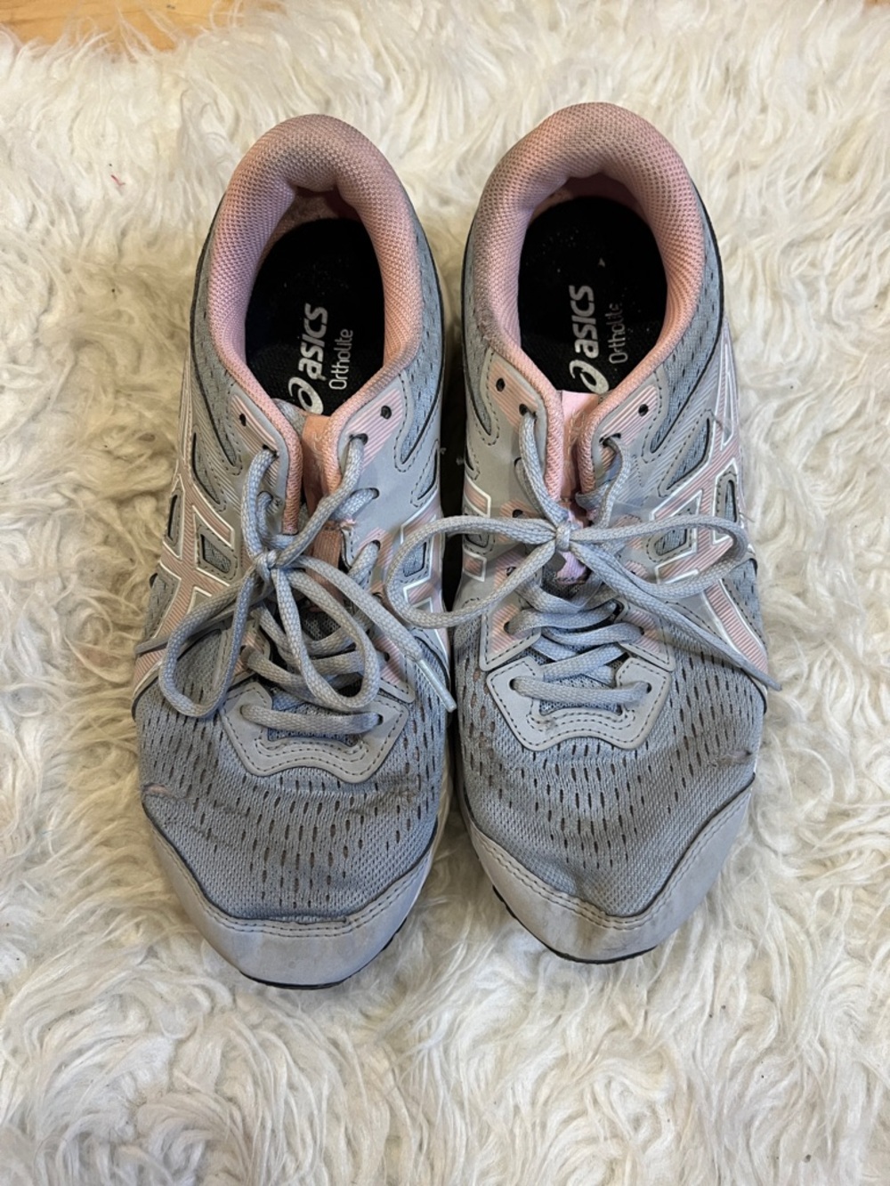 ASICS Women's Gray and Pink Athletic Running Sneakers